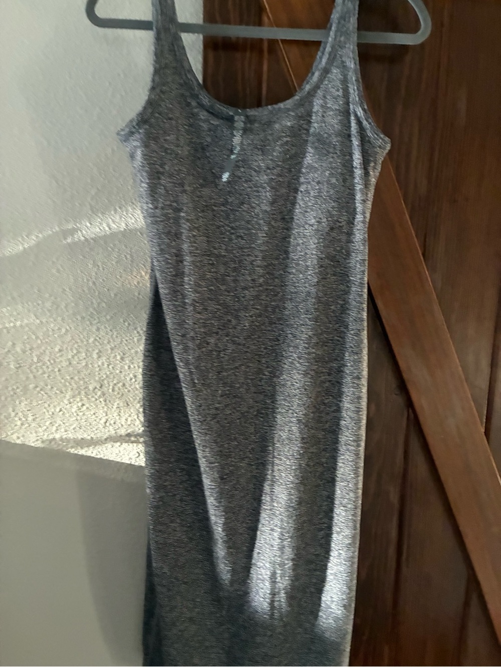 Vuori Heather Charcoal Scoop Neck Midi Tank Dress